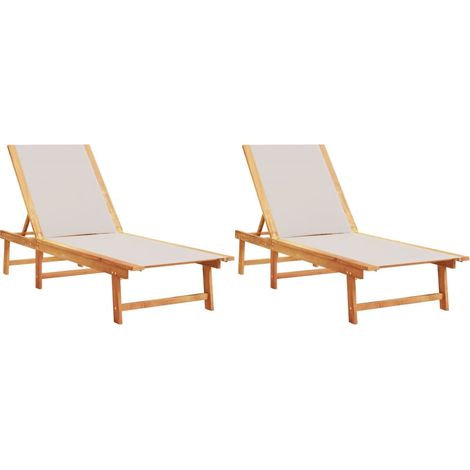 Maison Exclusive - Sonnenliegen 2 Stk. Grau Massivholz Akazie und