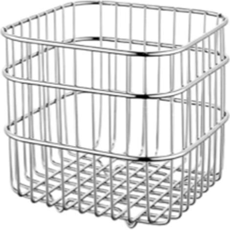 Panier de rangement en fil métallique, passoire polyvalente en maille d'acier inoxydable 304 pour la maison, la cuisine et la salle de bains, grand 13x13x10cm / 5.1x5.1x3.9in (1/5)