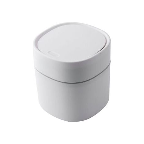Mini bote de basura de escritorio, bote de basura de escritorio de plástico creativo, bote de basura de mesa con tapa de botón, bote de basura pequeño para oficina en casa, baño, dormitorio, co (1/5)