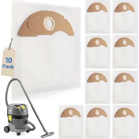 10 Sacs à Poussière,pour Kärcher NT 22/1 Ap L、NT 22/1 Ap Te L Aspirateur (1/5)