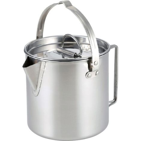 Bouilloire pliante portative extérieure, bouilloire de pique-nique en acier inoxydable, 1,2 L,Argent (1/5)