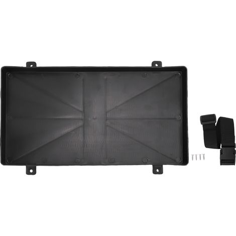 Ortviai Bac à Batterie Marin 12 V pour Bateau, Camping-Car, Remorque – ABS Noir, 330 x 184 mm avec Sangle de Fixation (1/5)