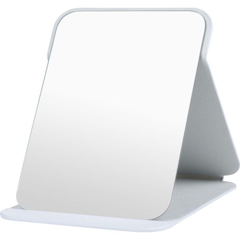 Miroir de maquillage portable et flexible Super HD multi-angles, en cuir PU, facile à transporter, idéal pour les voyages. Ultra fin et résistant, 25,5 x 18 cm. (1/5)