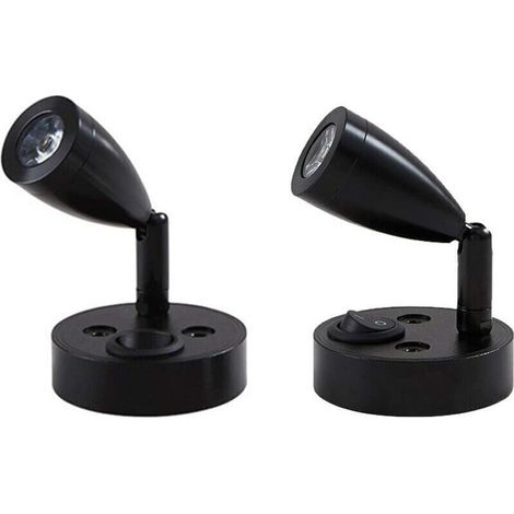 2 pièces 12V LED Spot Lampe de Lecture Murale de Chevet Interrupteur réglable Camping-Car Caravane Van Caravane lumière intérieure pour Bateau Camping-Car (Noir,Court) (1/5)