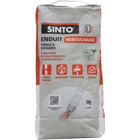 Enduit rebouchage poudre 5kg Blanc SINTO (1/7)