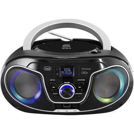 Trevi CMP 588 Dab estéreo portátil con Radio Dab/Dab+ y FM con RDS, Pantalla Dot Matrix de Alta Lectura, CD, MP3, USB, AUX-IN, Bluetooth, Toma de Auriculares (1/4)