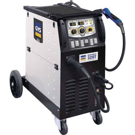 Impianto di saldatura MIG/MAG MULTIWELD 320T con alimentazione da 40 a 320 A, gas incluso