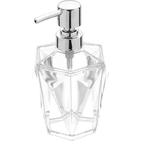 Dispenser Sapone Bianco Trasparente Forma a Diamante (1/4)