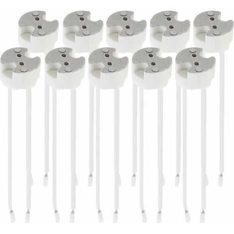 10x douille GU5.3 - Douille GU5.3 ou MR16 - Support Base en Céramique - Support avec câble 12V - Pour lampe luminaire ampoule telles que LED halogène spot