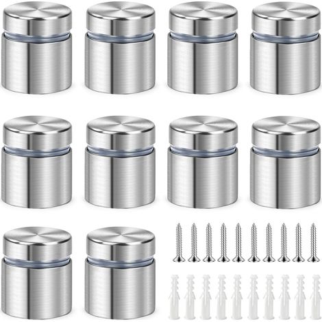 Entretoises de Verre 25 x 20 mm, Inox, Supports pour Panneaux, 10 Pièces (1/5)