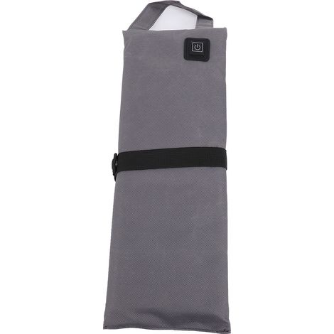 Coussin chauffant de siège en polyester confortable, portable et pliable, gris, pour intérieur et extérieur (1/5)
