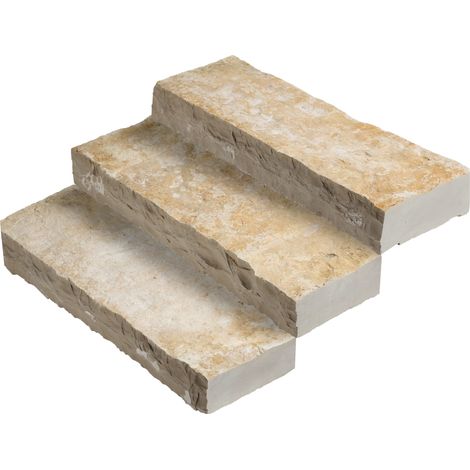 Marche-bloc Pierre de Bourgogne Pierre de Molay Beige 100x35x15 cm (à l'unité) - RO'MA NATURE