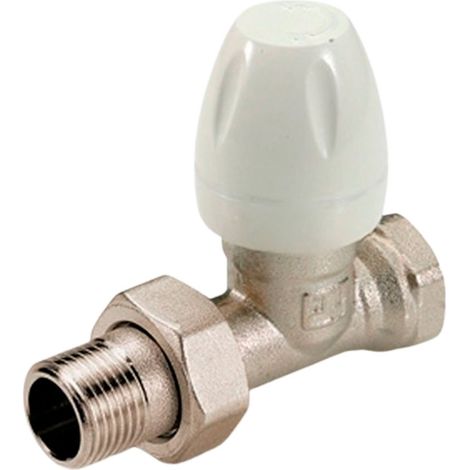 Válvula Termostatizable Radiador con Unión para Tubo de Hierro - Rosca Macho-Hembra 1/2" - Tiemme  Forma: Recto