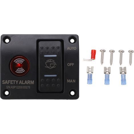 Bilge Pump Switch Panel, Remote Operation Control, Safety Warning Device, Ships and Yachts, ABS Material (DC12V).