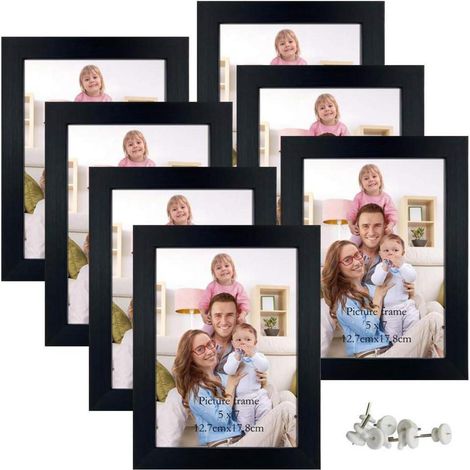 Bilderrahmen Set 13x18 cm Schwarz Fotorahmen Collage 7 Stück - Geschenk Freund (1/5)
