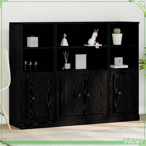 Buffet haut - 3333077 - Chêne noir - Bois d'ingénierie - 4 portes (1/5)