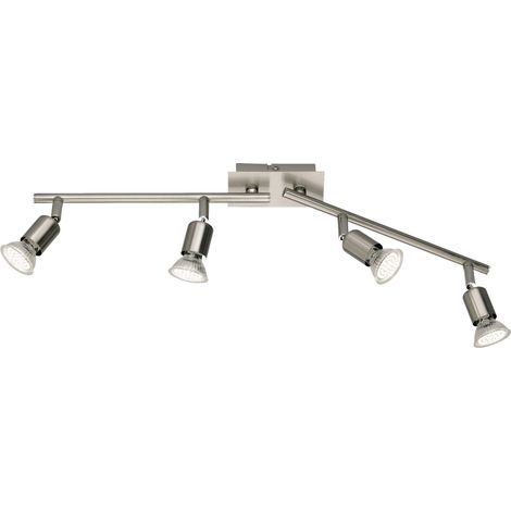 [NEUWERTIG] REALITY LEUCHTEN Deckenleuchte Deckenlampe Balkenleuchte Var nickel matt inkl. LED Leuchtmittel 4 flammig, 10W (1/3)