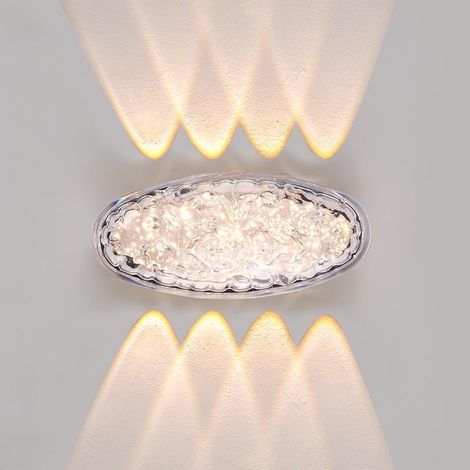 12W LED Applique Murales, Art déco Intérieur Extérieur Lampe Murale, 3000K Blanc Chaud Applique murale Étanche IP65 pour Chambre Escalier Couloir Cour Terrasse (1/5)