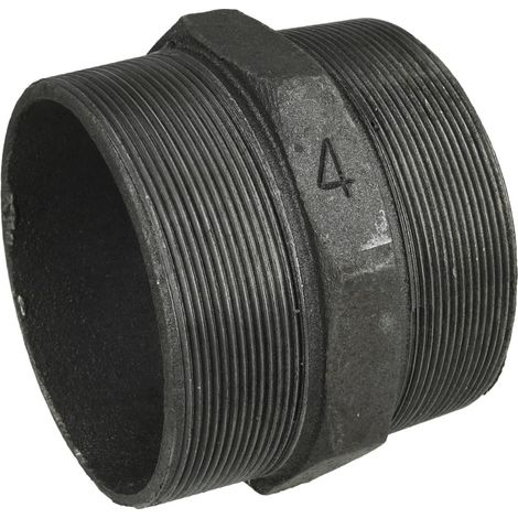 Raccord en fonte malléable noir nipple double 4'' FM/FM