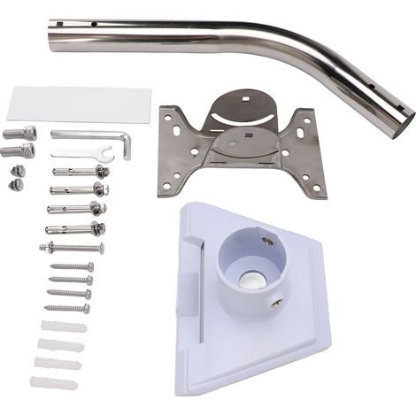 Kit de fixation pour antenne satellite ASA blanc en acier inoxydable résistant aux intempéries, support mural long et réglable à 88° pour antenne parabolique standard Gen3 V3. (1/5)