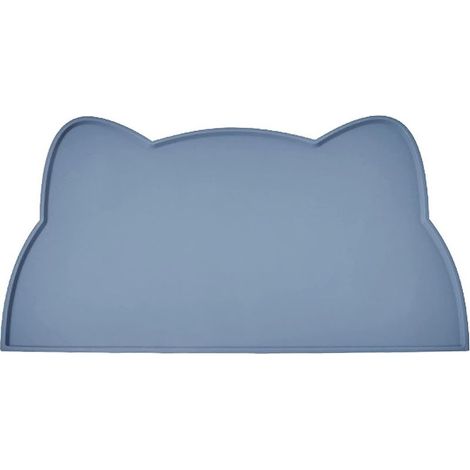 Tapis de gamelle en silicone pour petits chiens, Accessoire pour chien - Imperméable - Antidérapant - Bords surélevés - Antidérapants - Imperméables - Facile à nettoyer (bleu, 45,5 x 25,5 cm) (1/5)