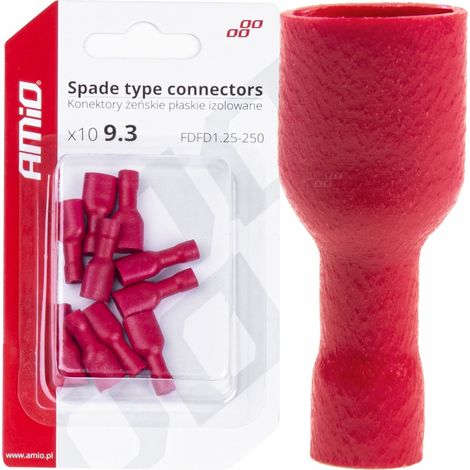 Conectores planos hembra aislados de 6,6 mm² (0,5-1,5 mm²) y 10 A (10 unidades) amio-03063 (1/4)