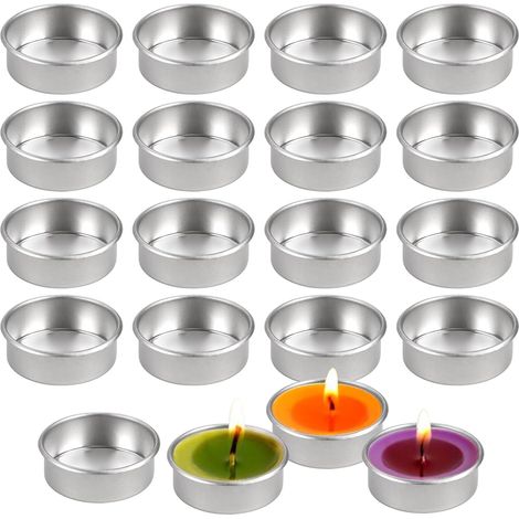 Pièces Bougeoirs Tasses Rond 4x1.5cm Porte-Bougie Chauffe-Plat Photophore Métal, Mini Bougeoir en Métal pour Mariage, Verre de Bougie Décoratif (1/5)