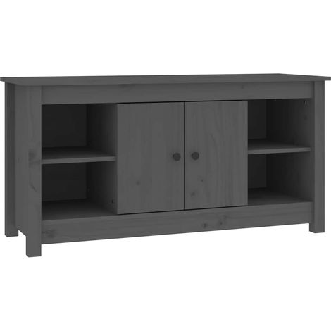 Meuble TV, Étagère TV, Meuble de Salon, Gris 103x36,5x52 cm Bois de pin massif OIB5691E (1/5)