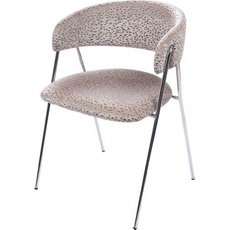 Amadeus - Chaise de salle à manger en tissu moucheté et métal chromé Zia (lot de 2) (1/3)
