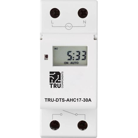 TRU COMPONENTS TRU-DTS-AHC17-30A Interrupteur horaire pour rail Tension de fonctionnement: 230 V/AC 1 inverseur (RT) 30