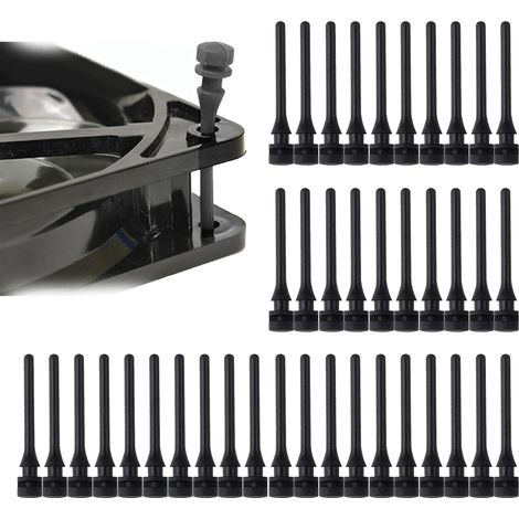 40 piezas de soportes de goma para ventilador, tornillos de silicona para ventilador, ventilador de silicona antiruido, se utilizan tornillos antiruido para ventilador (1/5)