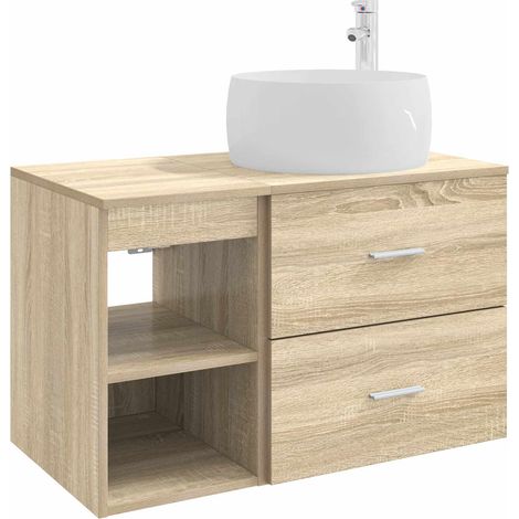 Bathroom Furniture Set 2 pcs Sonoma Oak Engineered Wood vidaXL