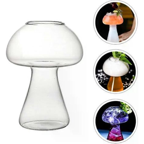 Verre en forme de champignon 250 ml, verre à shot, verre à bière, verre à cocktail, verre fantaisie pour bar et restaurant, fournitures de cuisine (1/4)