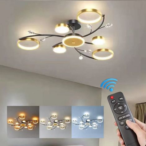 Plafonnier LED - Lumière tricolore, suspension semi-encastrée, luminaire décoratif, plafonnier de luxe pour salon (1/5)