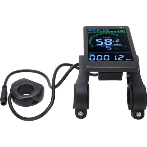 LCD-Bildschirm für Elektrofahrräder M6C, Bedienfeld mit wasserdichtem 6-poligem Kabel und Scheinwerferanschluss für 24V-, 36V-, 48V- und 60V-Fahrräder. (1/5)