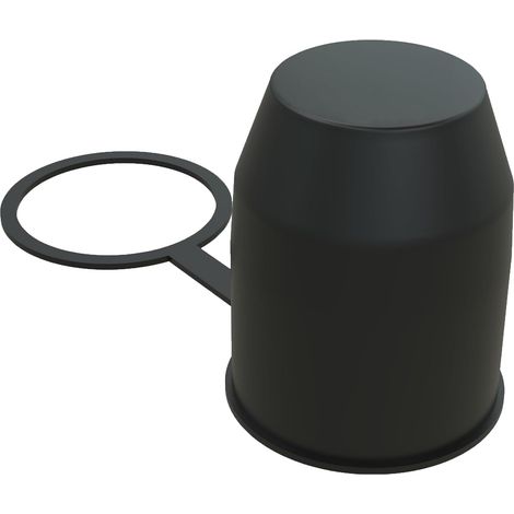Bouchon d'attelage de remorque avec anneau de sécurité - Bouchon de boule de remorquage pour voiture - Noir (1/5)