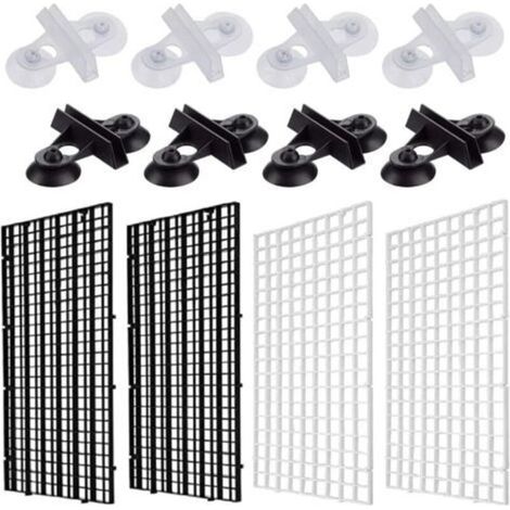 Grille Aquarium, Diviseur d’Aquarium en Plastique, Séparateurs D'aquarium, 4 Pièces Aquarium Séparateur pour Réservoir de Poisson, avec 8 Pinces à Ventouse, pour Garder Différents Pois (1/5)