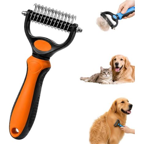 Irovami Brosse toilettage double face – Sous-poil, picots sécurité – Idéal pour chien, chat, toutes tailles (1/5)