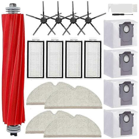 Pièces de rechange pour aspirateur Roborock Q7, Q7+, Q7 Max et Q7 Max+ : brosse principale, filtre HEPA, lingette et sac à poussière