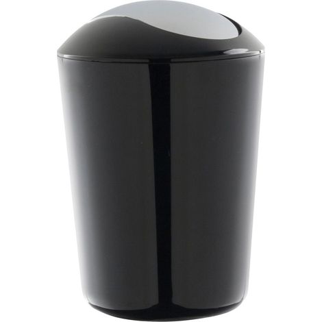 Secchio per rifiuti con tappo basculante - plastica nera - 5 l