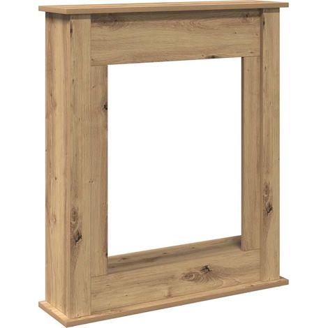 Cadre de cheminée chêne artisanal 75x20x87,5 cm bois ingénierie