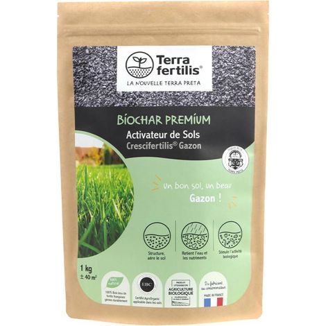 Fertilisant Sols Spécial Gazon à base de Biochar - sac de 1 kg ou de 2.5kgs Sachet 1 kg (1/5)