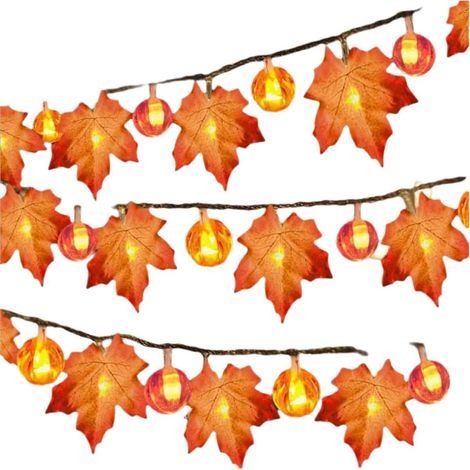 Guirlandes lumineuses citrouille érable-Fête dans la cour-décoration de chambre-DIRIGÉLanternes à piles (1/5)