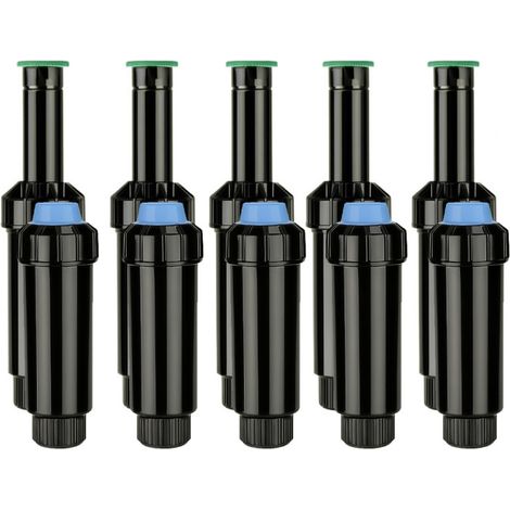 Set di 5 Diffusori Emergenti NP da 5 cm con Ugello KVF-8  Raggio 2,4 m  Regolabile da 0° a 360°  Irrigazione Precisa  Giardi