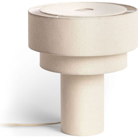 Lampe à poser ronde en lin ø30cm - Beige - Punta (1/5)