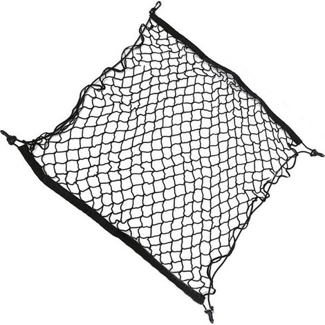 BEBUSINGOTO Red para coche, 70 x 70 cm, elástica, para equipaje, universal, para maletero, protección, almacenamiento, segura, de malla, negra (1/5)