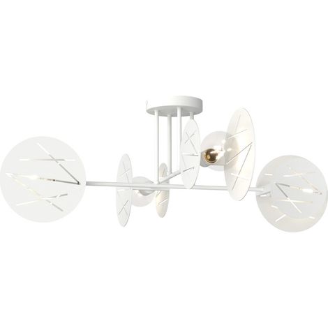Plafonnier design blanc métal Frick 4xE27 IP20 Emibig (1/4)