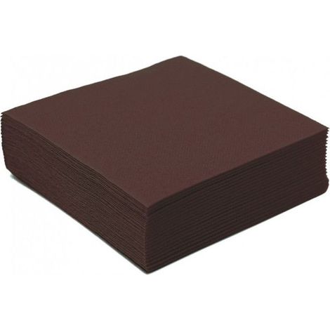 Serviettes de Table - Noname - 40 Grandes - Papier Aspect Tissu - Couleur Chocolat - Adulte