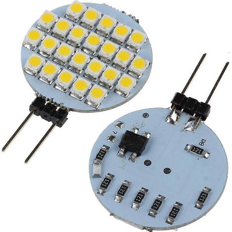 Lot de 10 ampoules LED SMD 24 G4 pour armoire, bateau, camping-car ou voiture, 12 V, lumière blanc chaud - FFY (1/4)