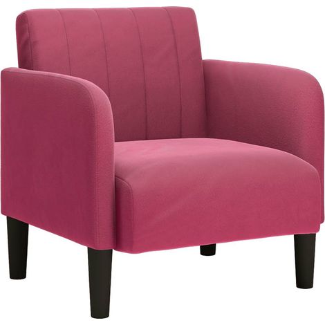 Fauteuil de Salon,Chaise,Fauteuil avec accoudoirs rouge bordeaux 54 cm velours CFW860255 (1/5)